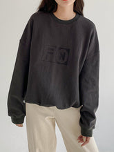 Women Loose Round Neck Letter Sweatshirt